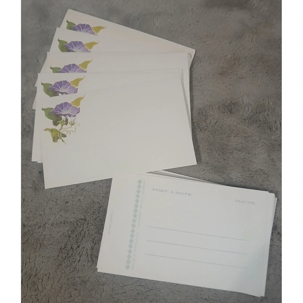 Vtg Current Inc Morning Glory Floral Stationery Set Paper Envelopes Cards READ